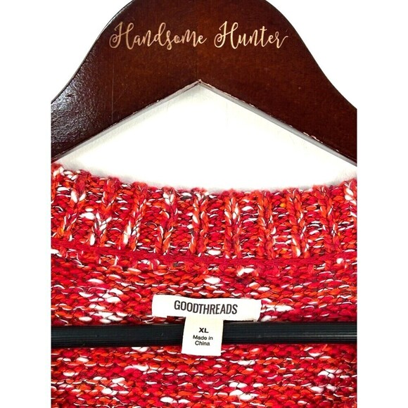 Goodthreads Women Sz XL Short Crewneck Popcorn Marled Red Long Sleeve Sweater R2 - Picture 10 of 13